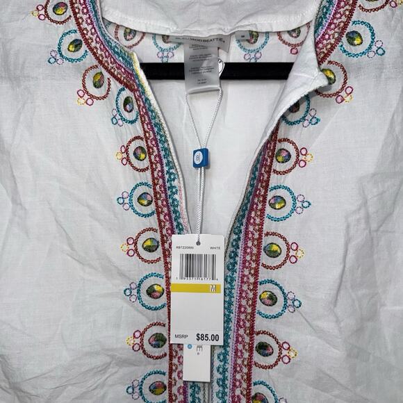 Bleu Rod Beattie Women’s Embroidered Swim Coverup White Size Medium NWT - Picture 5 of 5